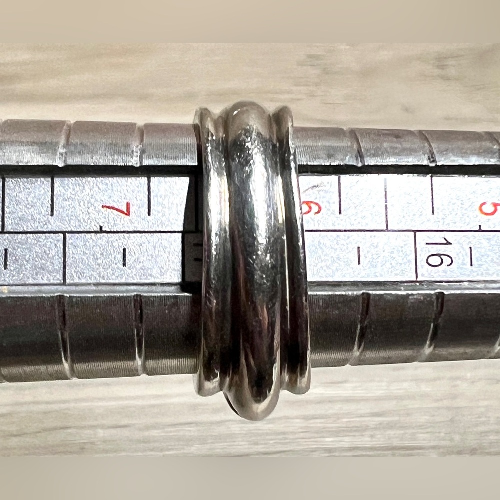 Vintage Designer Ilias Lalaounis Sterling Silver & 14K Gold Band Ring, Size 6.5 - Picture 11 of 11